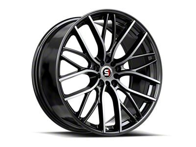 Spec-1 SP-61 Gloss Black and Machined Wheel; 17x8; 42mm Offset (84-01 Jeep Cherokee XJ)