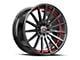 Spec-1 SP-69 Gloss Black and Red Undercut Wheel; 17x7.5; 42mm Offset (84-01 Jeep Cherokee XJ)