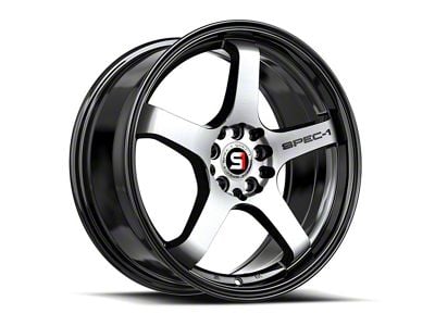 Spec-1 SPT-31 Gloss Black and Machined Wheel; 17x7.5; 42mm Offset (84-01 Jeep Cherokee XJ)