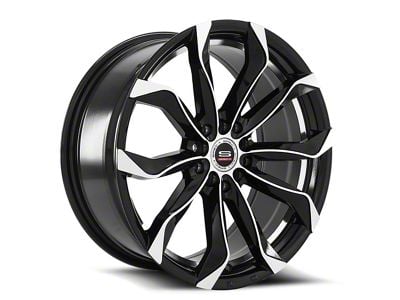 Spec-1 SP-44 Gloss Black and Machined Wheel; 17x7.5; 35mm Offset (93-98 Jeep Grand Cherokee ZJ)