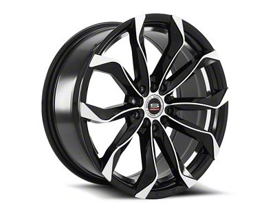 Spec-1 SP-44 Gloss Black and Machined Wheel; 18x8.5; 40mm Offset (93-98 Jeep Grand Cherokee ZJ)