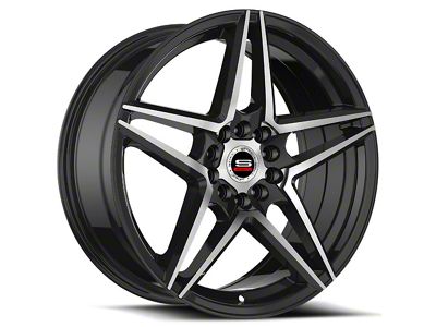 Spec-1 SP-54 Gloss Black and Machined Wheel; 17x7.5; 42mm Offset (93-98 Jeep Grand Cherokee ZJ)