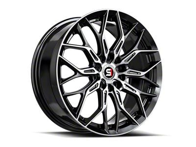 Spec-1 SP-57 Gloss Black and Machined Wheel; 17x7.5; 42mm Offset (93-98 Jeep Grand Cherokee ZJ)