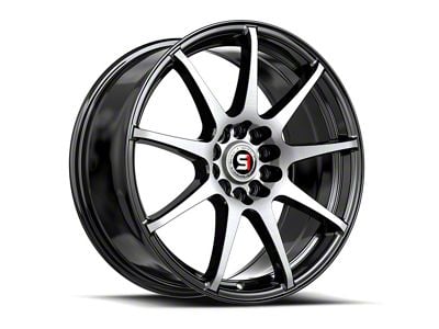 Spec-1 SP-67 Gloss Black and Machined Wheel; 17x7; 42mm Offset (93-98 Jeep Grand Cherokee ZJ)