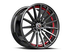 Spec-1 SP-69 Gloss Black and Red Under Cut Wheel; 18x8; 38mm Offset (93-98 Jeep Grand Cherokee ZJ)