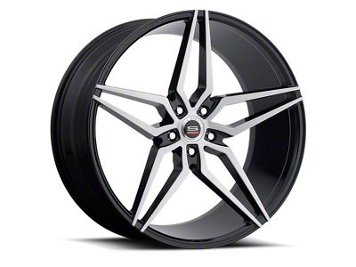 Spec-1 SPM-81 Gloss Black and Brushed Wheel; 20x9; 38mm Offset (93-98 Jeep Grand Cherokee ZJ)