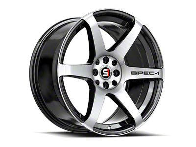 Spec-1 SPT-32 Gloss Black and Machined Wheel; 18x8; 34mm Offset (15-23 Jeep Renegade BU)