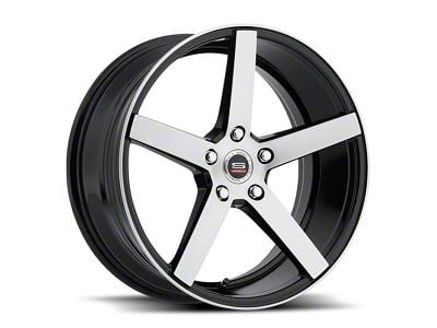 Spec-1 SP-36 Gloss Black and Brushed Wheel; 18x8; 38mm Offset (97-06 Jeep Wrangler TJ)