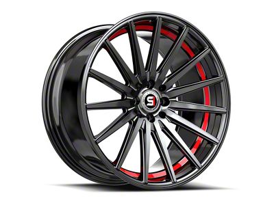 Spec-1 SP-69 Gloss Black and Red Undercut Wheel; 19x8.5; 38mm Offset (97-06 Jeep Wrangler TJ)