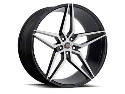 Spec-1 SPM-81 Gloss Black and Brushed Wheel; 20x9; 38mm Offset (87-95 Jeep Wrangler YJ)