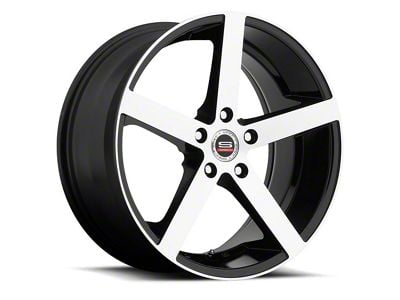 Spec-1 SP-10 Gloss Black and Machined 5-Lug Wheel; 19x10; 38mm Offset (05-15 Tacoma)