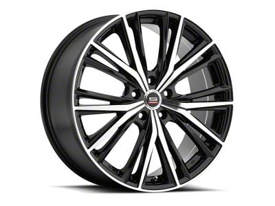 Spec-1 SP-34 Gloss Black and Machined 5-Lug Wheel; 18x7; 48mm Offset (05-15 Tacoma)