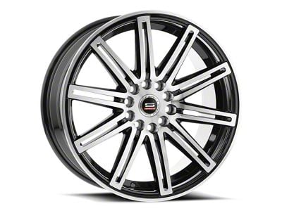 Spec-1 SP-48 Gloss Black and Machined 5-Lug Wheel; 18x8; 35mm Offset (05-15 Tacoma)