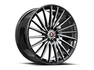 Spec-1 SP-68 Gloss Black and Machined 5-Lug Wheel; 17x7.5; 42mm Offset (05-15 Tacoma)