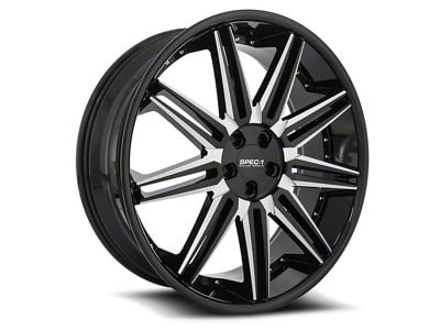 Spec-1 SPL-006 Gloss Black and Milled 5-Lug Wheel; 24x9; 35mm Offset (05-15 Tacoma)