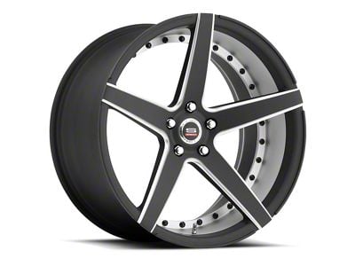 Spec-1 SPM-76 Matte Black and Machined 5-Lug Wheel; 19x8.5; 32mm Offset (05-15 Tacoma)