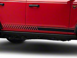 SEC10 Dashed Rocker Stripes; Gloss Black (21-24 Bronco)