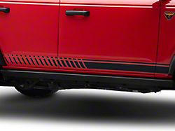 SEC10 Dashed Rocker Stripes; Matte Black (21-24 Bronco)