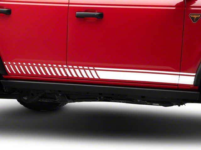 SEC10 Dashed Rocker Stripes; White (21-24 Bronco)