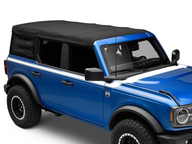 SEC10 Hood and Side Stripes; White (21-24 Bronco)