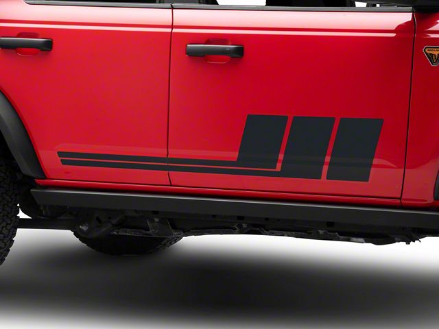 SEC10 Side Stripes; Matte Black (21-24 Bronco)