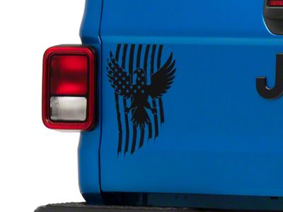 SEC10 Eagle Stars and Stripes Decal; Gloss Black (Universal; Some Adaptation May Be Required)
