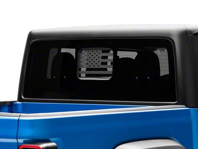 SpeedForm Middle Window American Flag Decal; Matte Black (20-25 Jeep Gladiator JT)