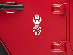 SEC10 K9 Novelty Decal; White (Universal; Some Adaptation May Be Required)