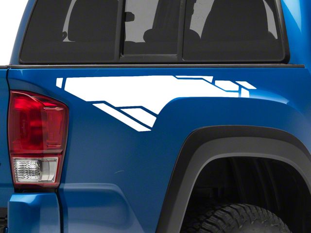 SEC10 Rear Bed Graphic; White (05-24 Tacoma)