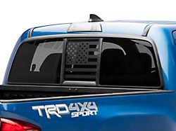 SpeedForm Middle Window American Flag Decal; Matte Black (05-23 Tacoma)