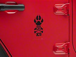 SEC10 K9 Novelty Decal; Black (Universal; Some Adaptation May Be Required)