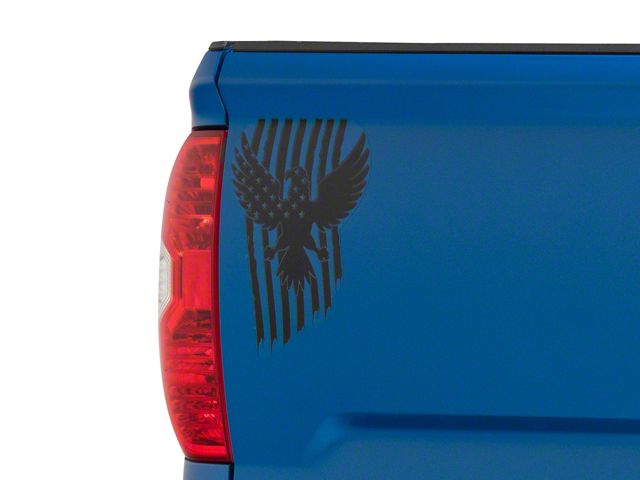 SEC10 Eagle Stars and Stripes Decal; Gloss Black (Universal; Some Adaptation May Be Required)