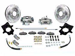 SSBC-USA Rear Disc Brake Conversion Kit with Built-In Parking Brake Assembly and Cross-Drilled/Slotted Rotors; Zinc Calipers (87-89 Jeep Wrangler YJ)