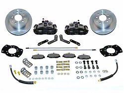 SSBC-USA Rear Disc Brake Conversion Kit with Built-In Parking Brake Assembly and Vented Rotors; Black Calipers (87-89 Jeep Wrangler YJ)