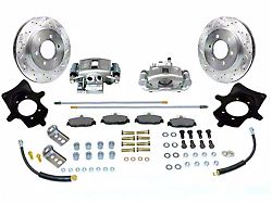 SSBC-USA Rear Disc Brake Conversion Kit with Built-In Parking Brake Assembly and Cross-Drilled/Slotted Rotors; Zinc Calipers (97-06 Jeep Wrangler TJ w/ Dana 35 Rear Axle)