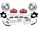 SSBC-USA Rear Disc Brake Conversion Kit with Built-In Parking Brake Assembly and Cross-Drilled/Slotted Rotors; Red Calipers (97-06 Jeep Wrangler TJ w/ Dana 35 Rear Axle)