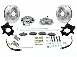 SSBC-USA Rear Disc Brake Conversion Kit with Built-In Parking Brake Assembly and Cross-Drilled/Slotted Rotors; Zinc Calipers (90-95 Jeep Wrangler YJ)