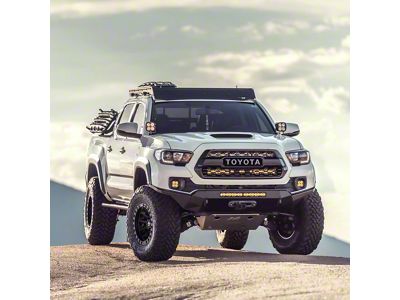 Southern Style Offroad Slimline Front Bumper Hybird Stage 2 High Clearance Wings; Black (16-23 Tacoma)