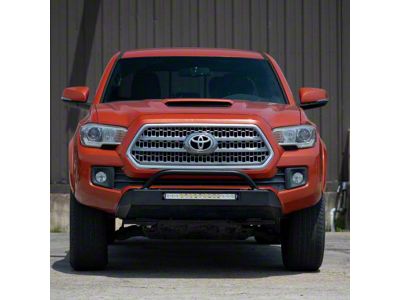 Southern Style Offroad Slimline Lite Front Bumper with 20-Inch Light Bar Cutout and Bull Bar; Black (16-23 Tacoma)