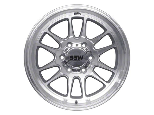 SSW Off-Road Wheels Raptor Machined Silver 6-Lug Wheel; 17x9; -12mm Offset (2024 Tacoma)