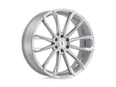 Status Mastadon Silver with Brushed Machined Face 6-Lug Wheel; 22x9.5; 15mm Offset (04-15 Titan)