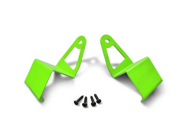 Steinjager 50-Inch LED Light Bar Windshield Frame Mounting Brackets; Neon Green (97-06 Jeep Wrangler TJ)