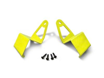 Steinjager 50-Inch LED Light Bar Windshield Frame Mounting Brackets; Neon Yellow (97-06 Jeep Wrangler TJ)