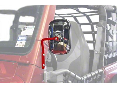 Steinjager A-Pillar Mounted Mirror; Red Baron (97-06 Jeep Wrangler TJ)