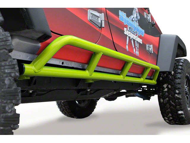 Steinjager Bare Metal Knuckles Rock Sliders; Gecko Green (07-18 Jeep Wrangler JK 4-Door)