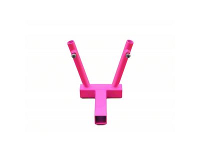 Steinjager Hitch Mounted Dual Flag Holder; Hot Pink (Universal; Some Adaptation May Be Required)