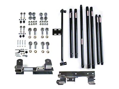 Steinjager Chrome Moly Tube Long Arm Tavel Kit for 2 to 6-Inch Lift; Black (97-02 Jeep Wrangler TJ)