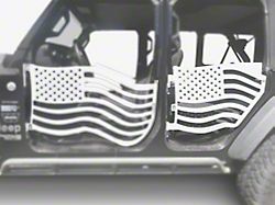 Steinjager Premium American Flag Rear Trail Doors; Cloud White (20-24 Jeep Gladiator JT)