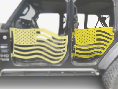 Steinjager Premium American Flag Rear Trail Doors; Lemon Peel (20-24 Jeep Gladiator JT)