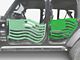 Steinjager Premium American Flag Rear Trail Doors; Neon Green (20-24 Jeep Gladiator JT)